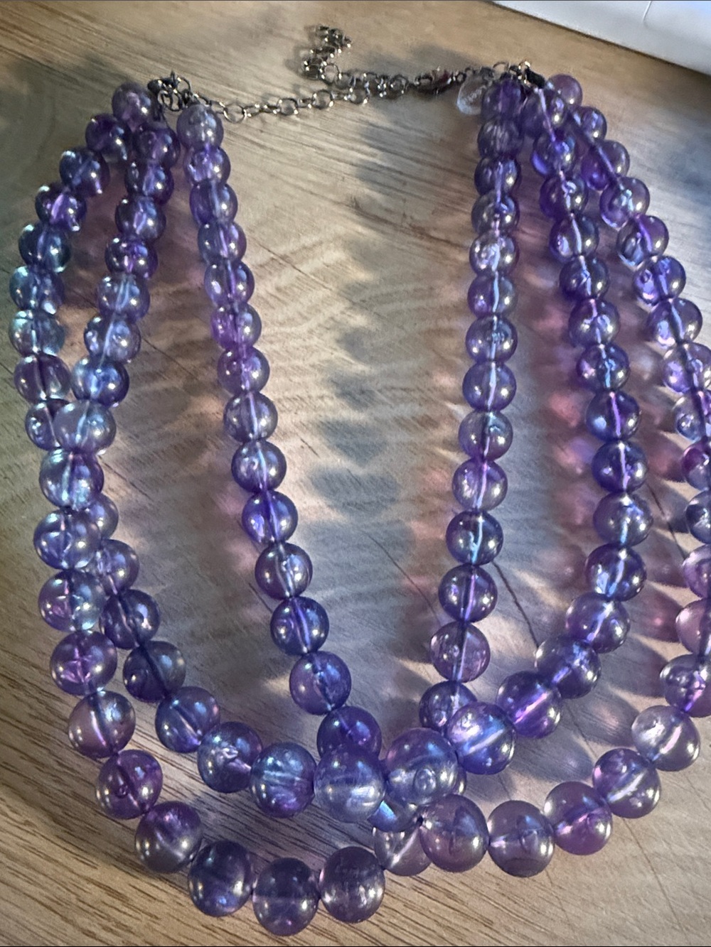 Leetie Purple Multi-Strand Glass Bead Necklace